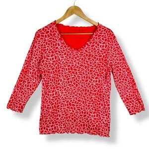 Fresh Produce Top Womens Size Small 3/4 Sleeve USA Made Artsy Bold Bright Cotton